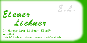 elemer lichner business card